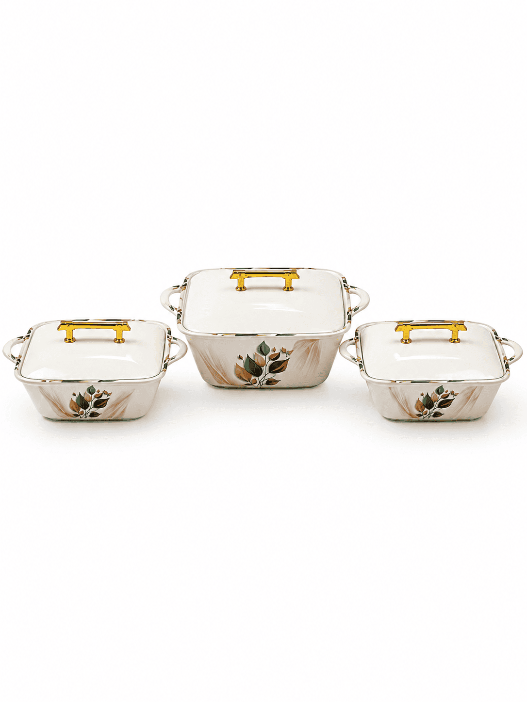 Green & Copper Autumn Leaves 72 Piece Melamine Dinner Set | YB Melamine - Image 5