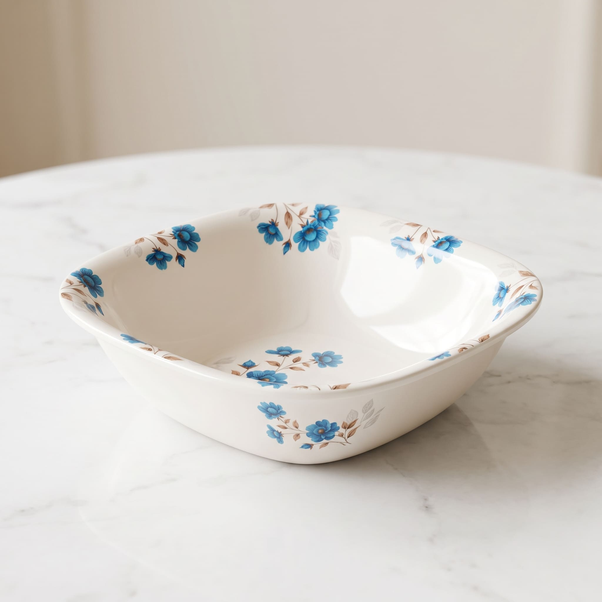 Ivory & Cobalt Blue Blossom 72 Piece Melamine Dinner Set | YB Melamine - Image 4