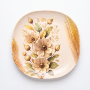 Vintage Cream & Gold Floral 72 Piece Melamine Dinner Set | YB Melamine
