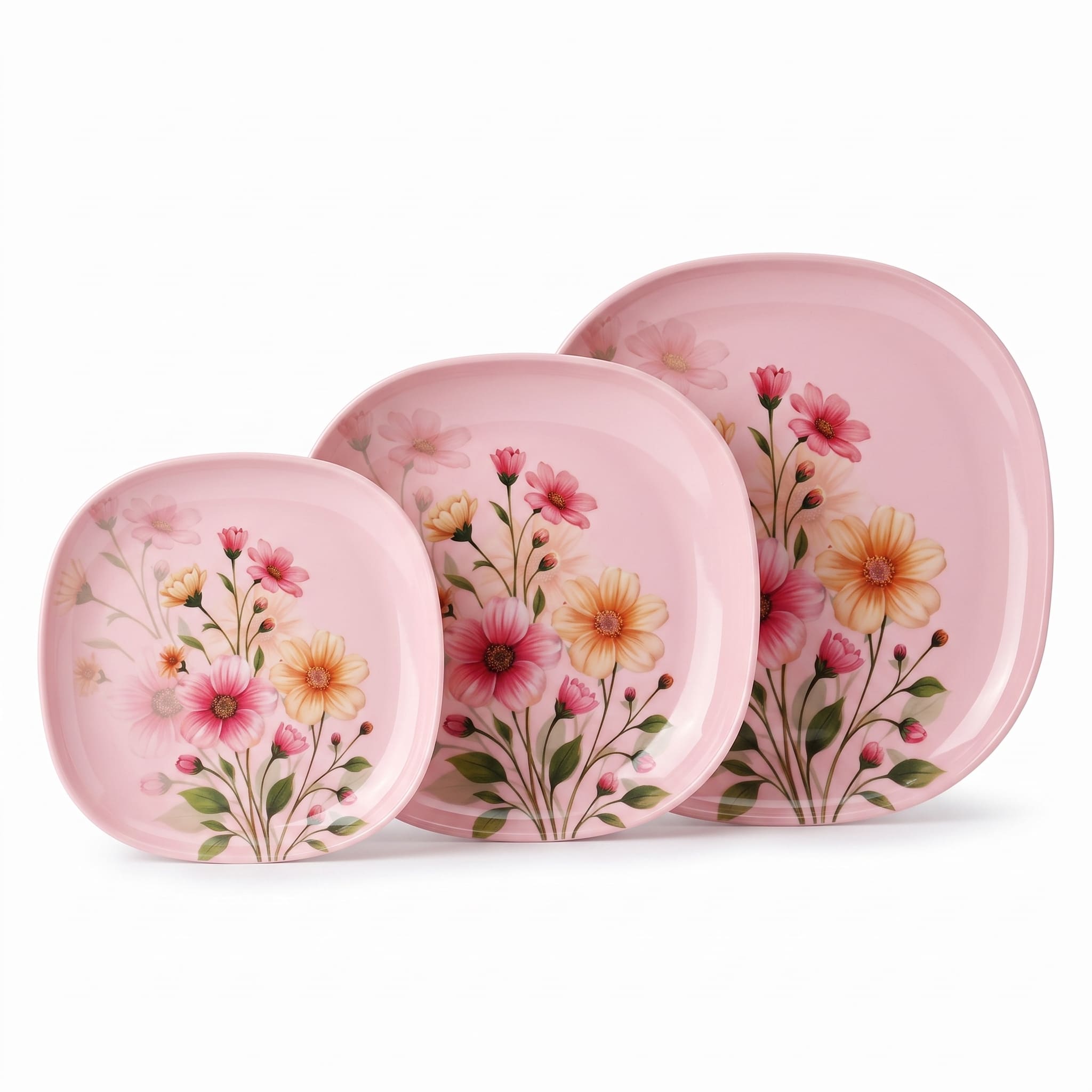 Pink Wildflower Garden 72 Piece Melamine Dinner Set | YB Melamine - Image 6