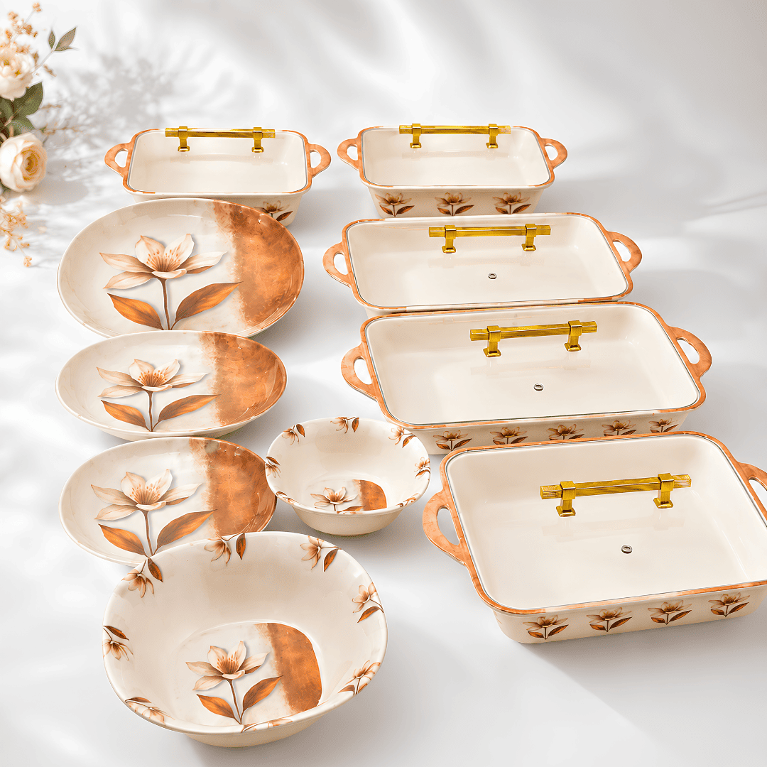 Terracotta Blossom 72 Piece Melamine Dinner Set | YB Melamine - Image 5