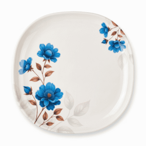 Royal Blue Floral 72 Piece Melamine Dinner Set | YB Melamine