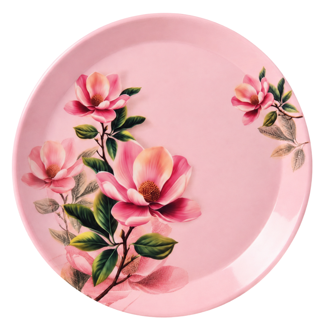 Blush Pink Floral Melamine 72 Piece Dinner Set | YB Melamine
