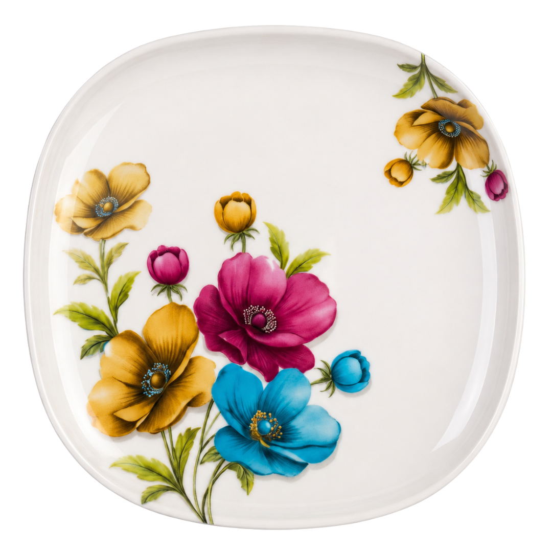 Boho Bright Floral Blossom 72 Piece Melamine Dinner Set | YB Melamine