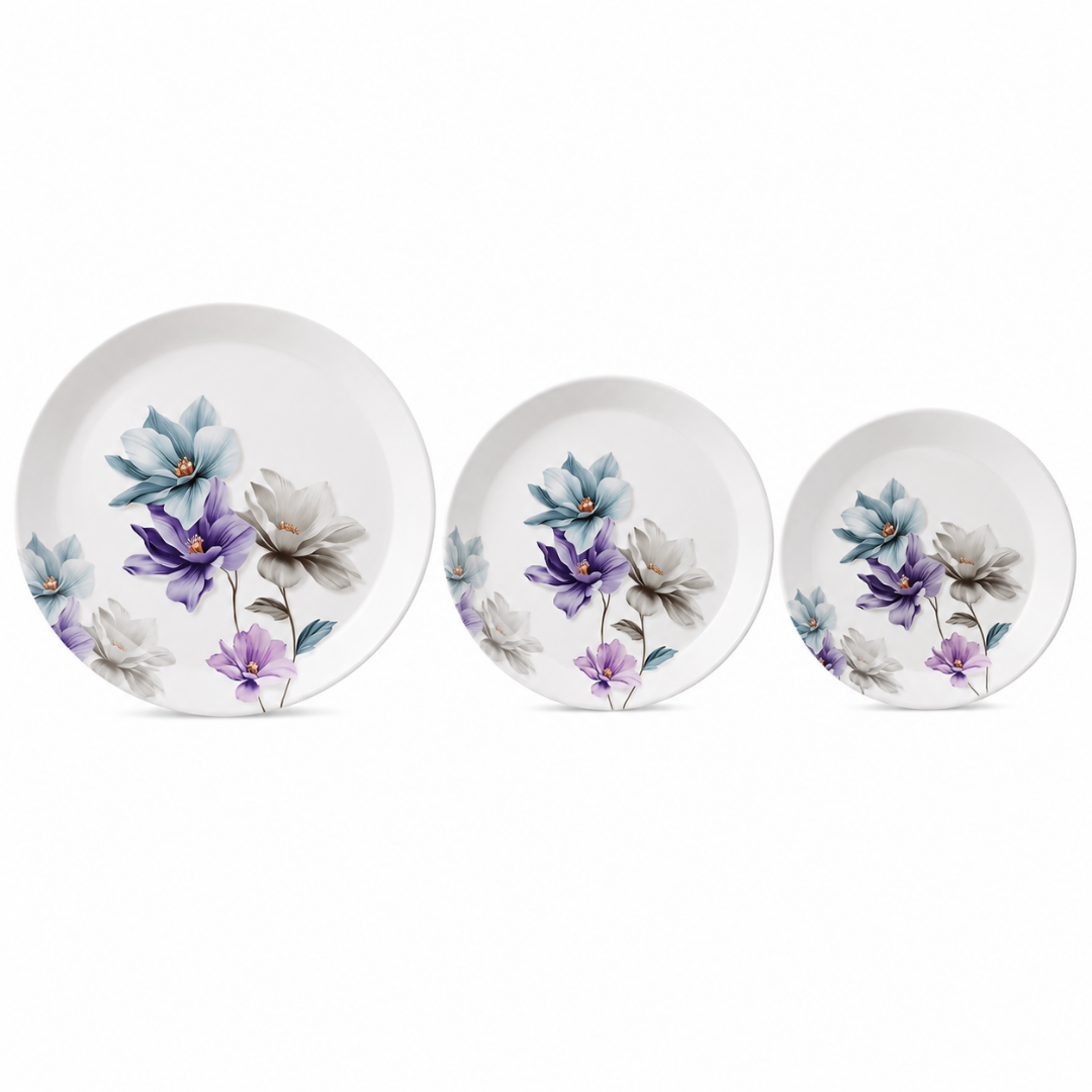 Mint & Purple Blossom 72 Piece Melamine Dinner Set | YB Melamine - Image 4
