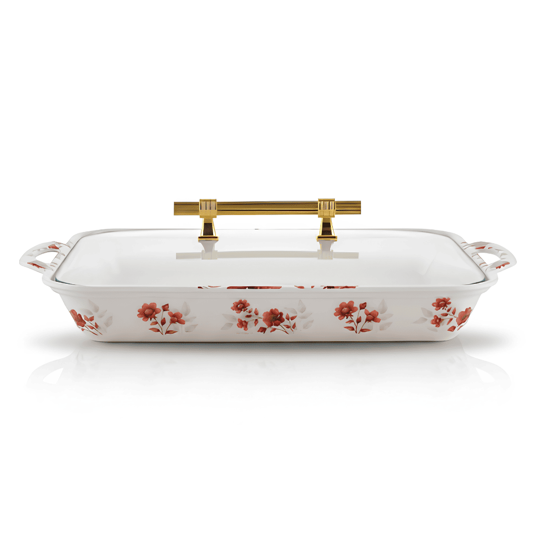 Ruby Red Floral 72 Piece Melamine Dinner Set | YB Melamine - Image 5