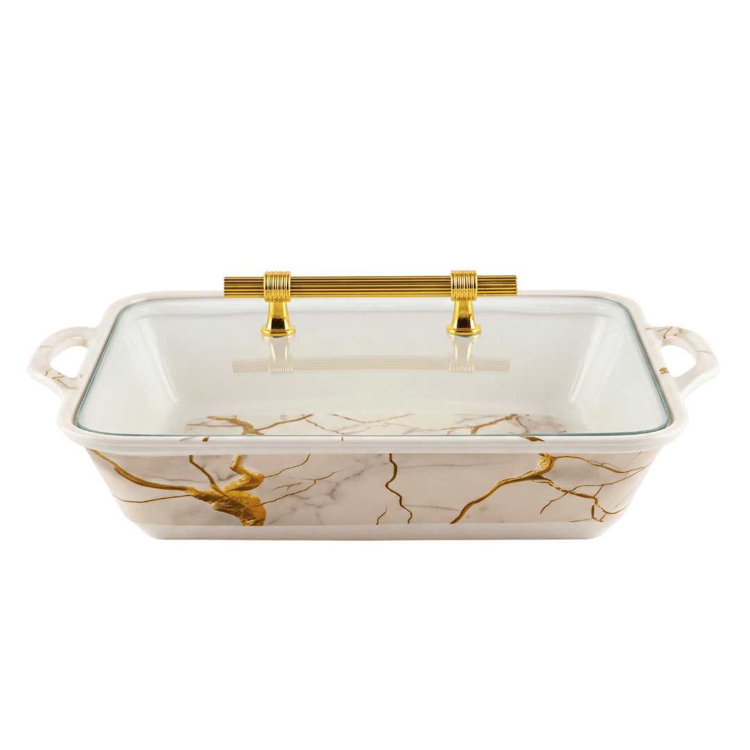 Luxury White & Gold Marble 72 Piece Melamine Dinner Set | YB Melamine - Image 5
