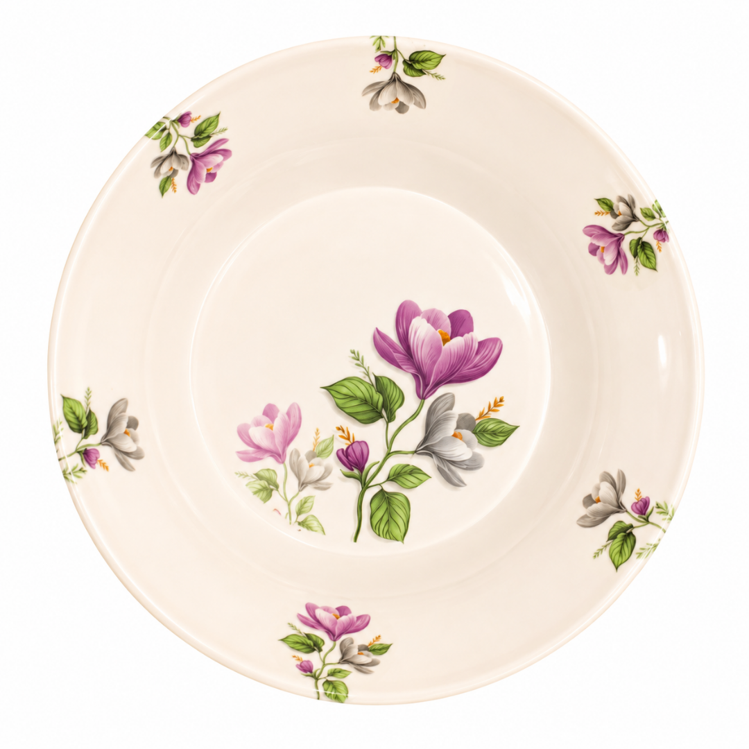Purple & Pink Spring Blossom 72 Piece Melamine Dinner Set | YB Melamine - Image 3