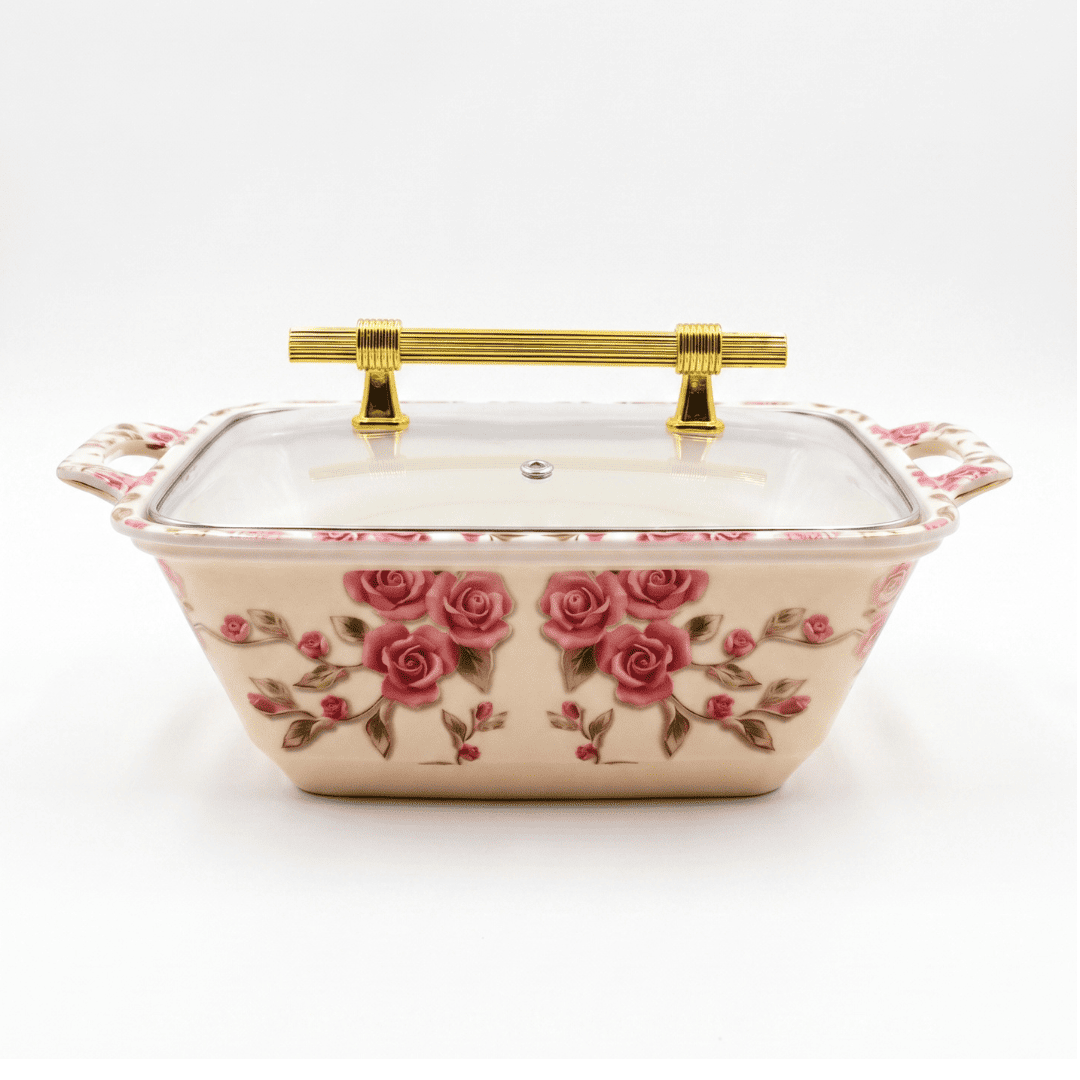 Classic Pink Rose 72 Piece Melamine Dinner Set | YB Melamine - Image 5