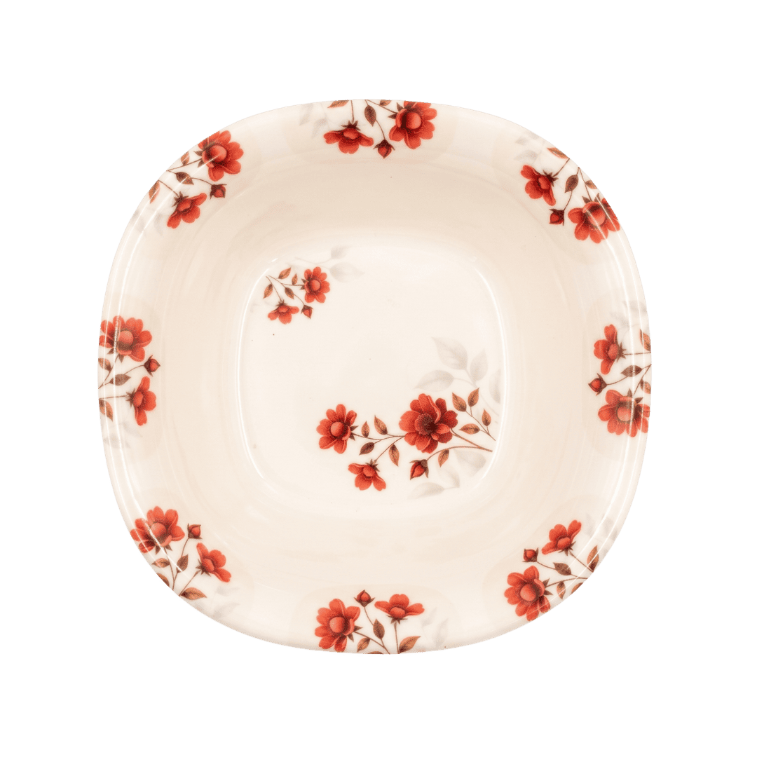 Ruby Red Floral 72 Piece Melamine Dinner Set | YB Melamine - Image 3