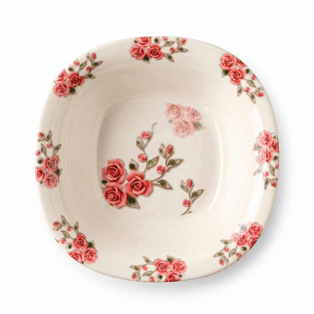 Classic Pink Rose 72 Piece Melamine Dinner Set | YB Melamine - Image 6