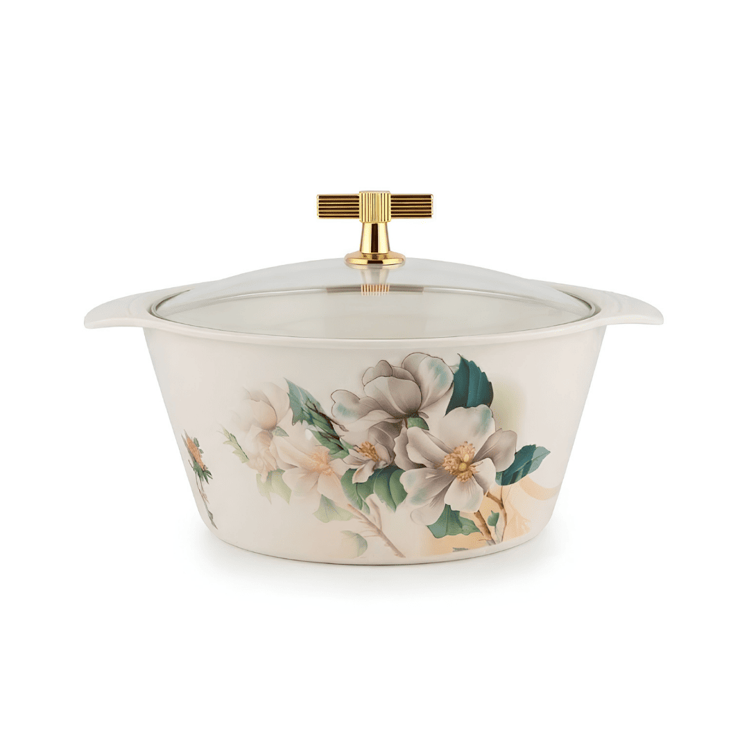 White Floral 72 Piece Melamine Dinner Set | YB Melamine - Image 4