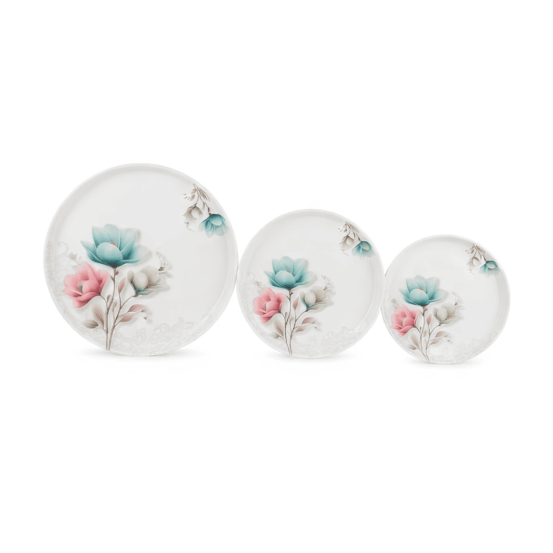 Floral Print 72 Piece Melamine Dinner Set | YB Melamine - Image 3