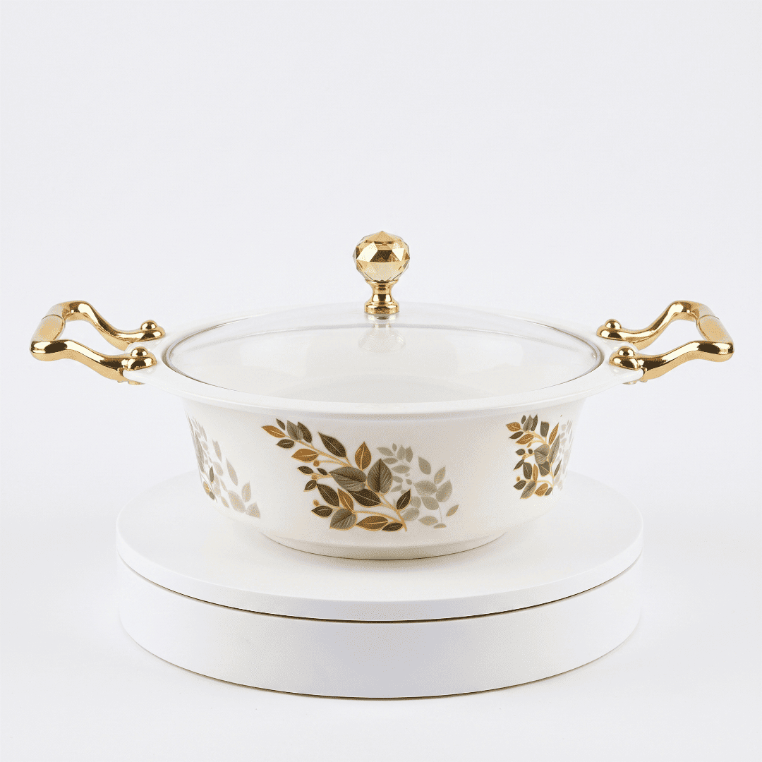 Bronze & Charcoal Foliage 80 Piece Double Glazed Melamine Dinner Set | YB Melamine - Image 3
