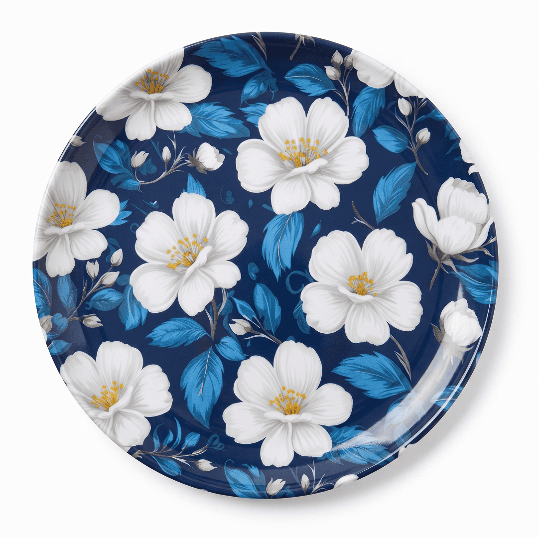 Midnight Blossom Double Glazed 80 Piece Melamine Dinner Set | YB Melamine