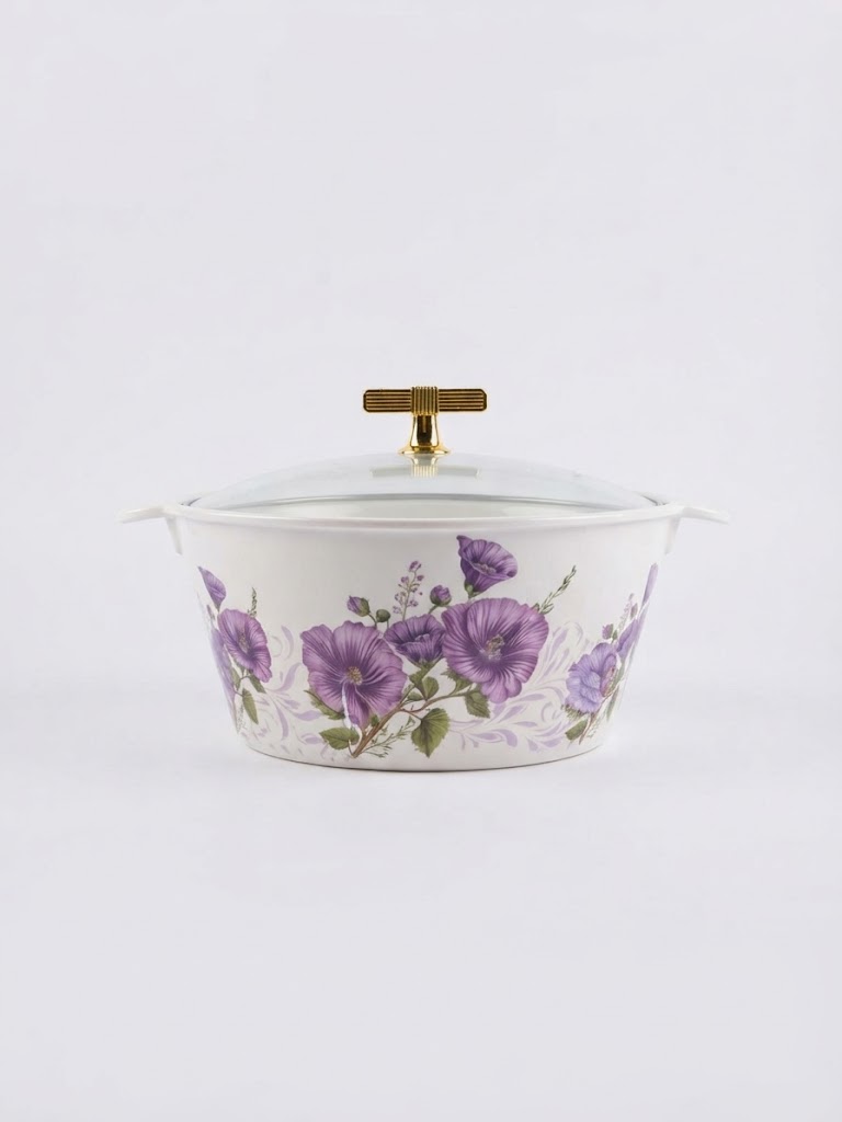 Royal Purple Floral 72 Piece Melamine Dinner Set | YB Melamine - Image 6
